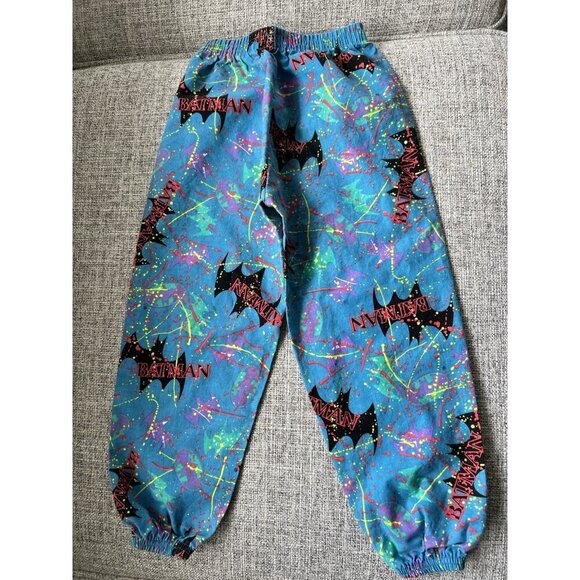 Vtg 90s Batman Pants AOP Little Boys Kids Size 4 Paint Splatter 1991 DC Comics - Picture 6 of 6
